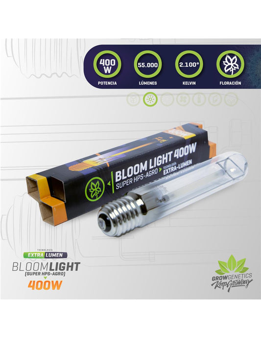 Ampolleta 400W Sodio Extra Lumen Grow genetics